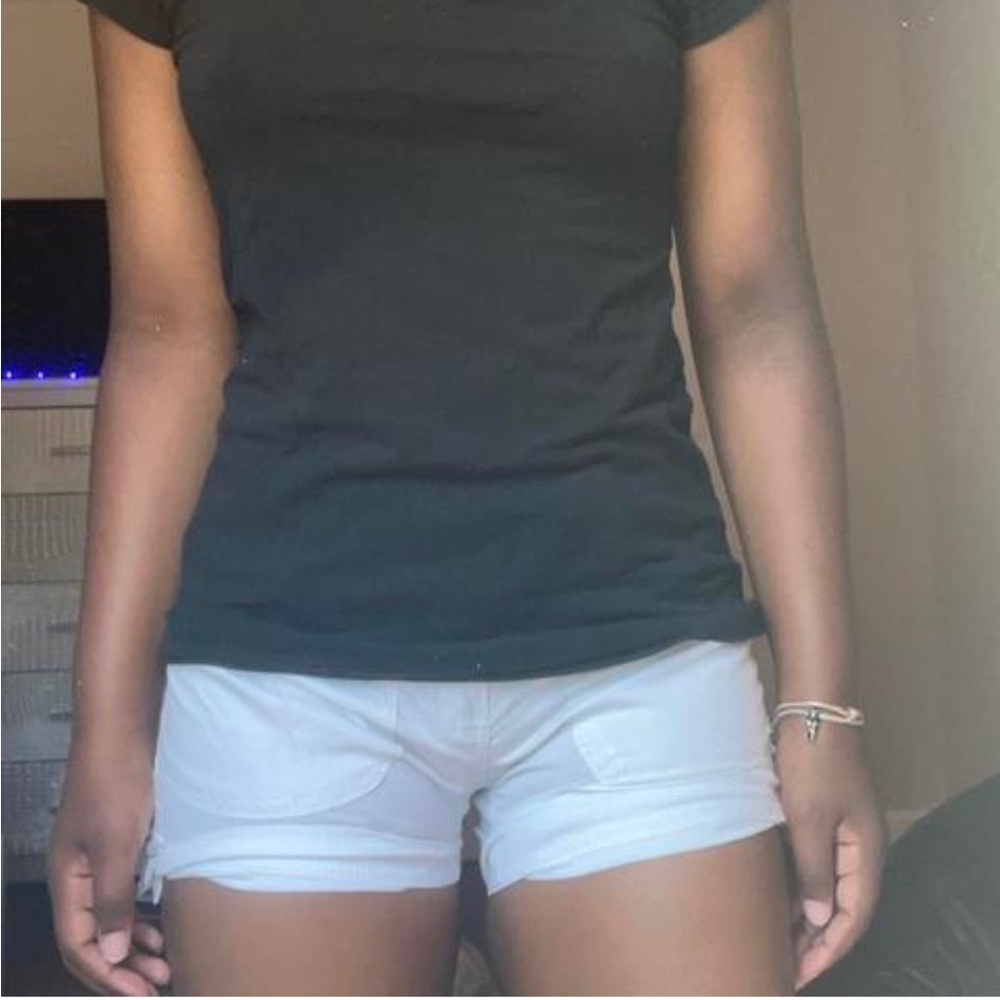 Low rise White Jean shorts